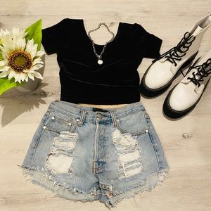 American Apparel Black Crop Top